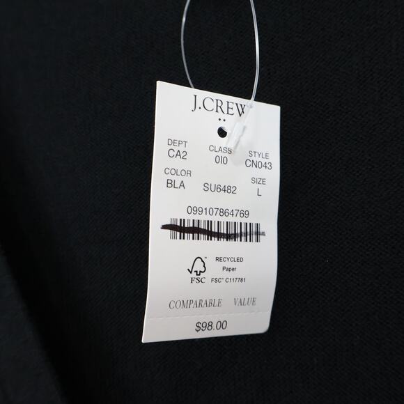 J.Crew Factory Women's Merino Wool Blend Cardigan Sweater Black Size Large NWT - Picture 4 of 8